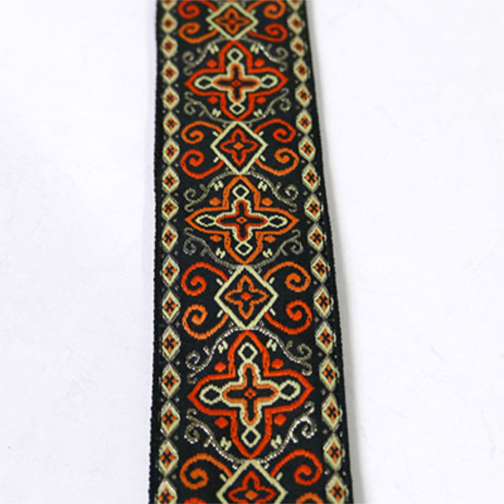 Perri’s ペリーズ TWSPL-7059 ORANGE CROSS JACQUARD ギターストラップ Perri’s ペリーズ TWSPL-7059 ORANGE CROSS JACQUARD ギターストラップ 柄アップ