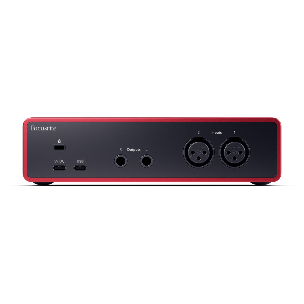 Focusrite Scarlett 2i2 4th Gen オーディオインターフェイス 背面、入出力端子