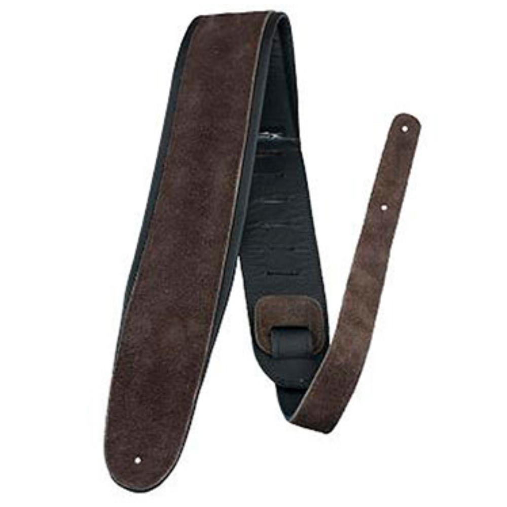 Perri’s ペリーズ APSDX-1602 2.5インチ Brown SUEDE Leather Padding ブラウン 革 スウェード ギターストラップ