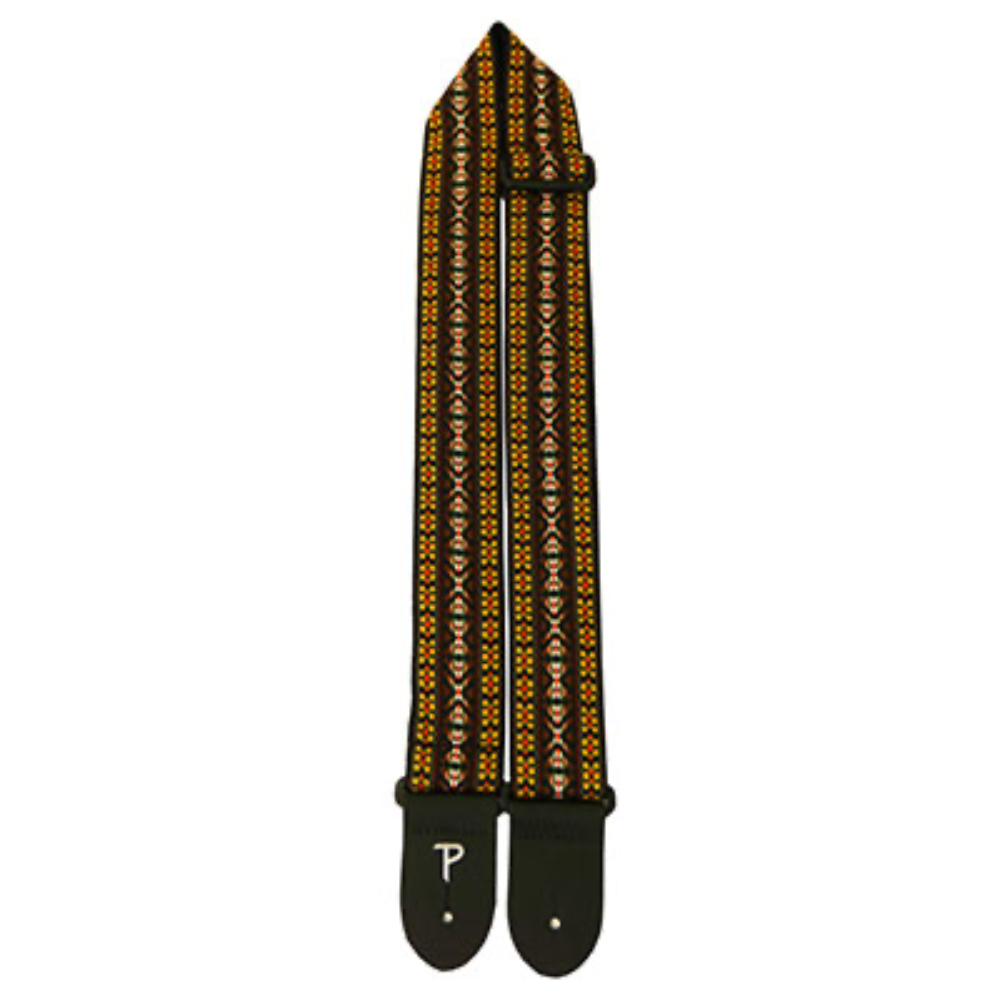 Perri’s ペリーズ TWS-7034 2インチ JACQUARD Brown Yellow Hootenanny ギターストラップ