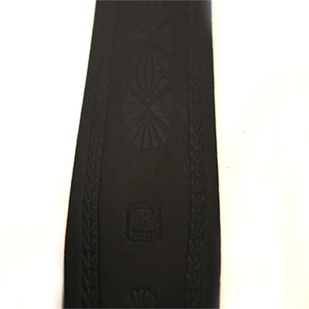 Perri’s ペリーズ P25FE-6903 2.5インチ Black Belt Leather SHELLS ギターストラップ エンボス加工