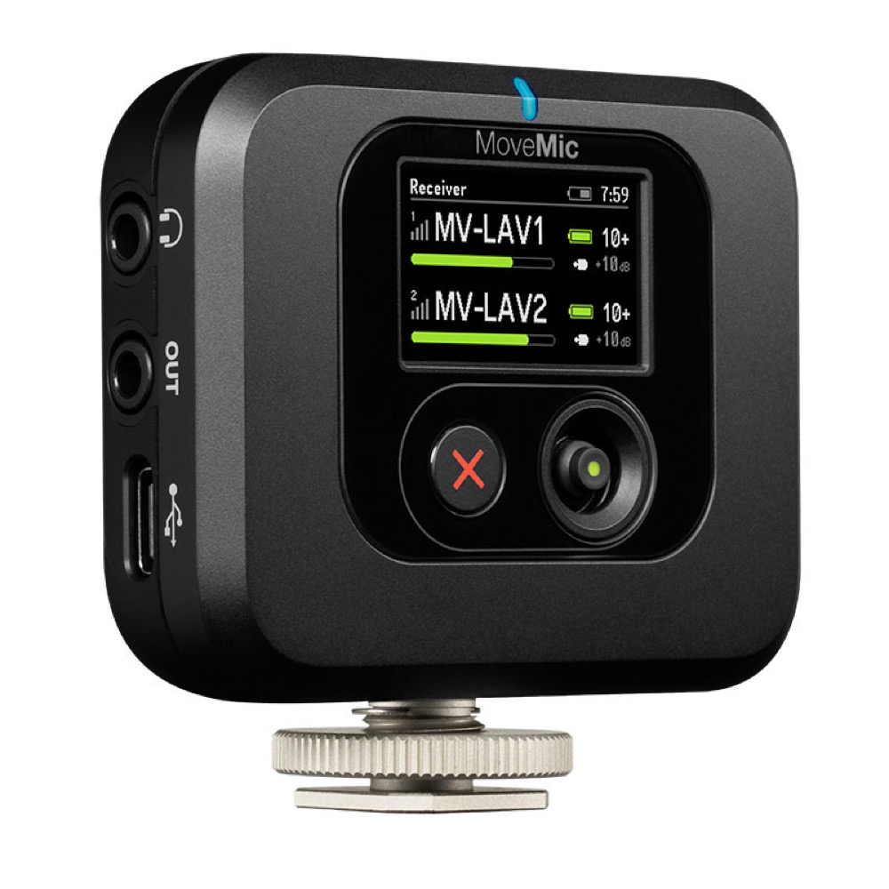 SHURE シュアー MV-R-J-Z6 MoveMic Receiver MoveMic用ワイヤレス受信機 ワイヤレスマイク レシーバー シュア 全体像