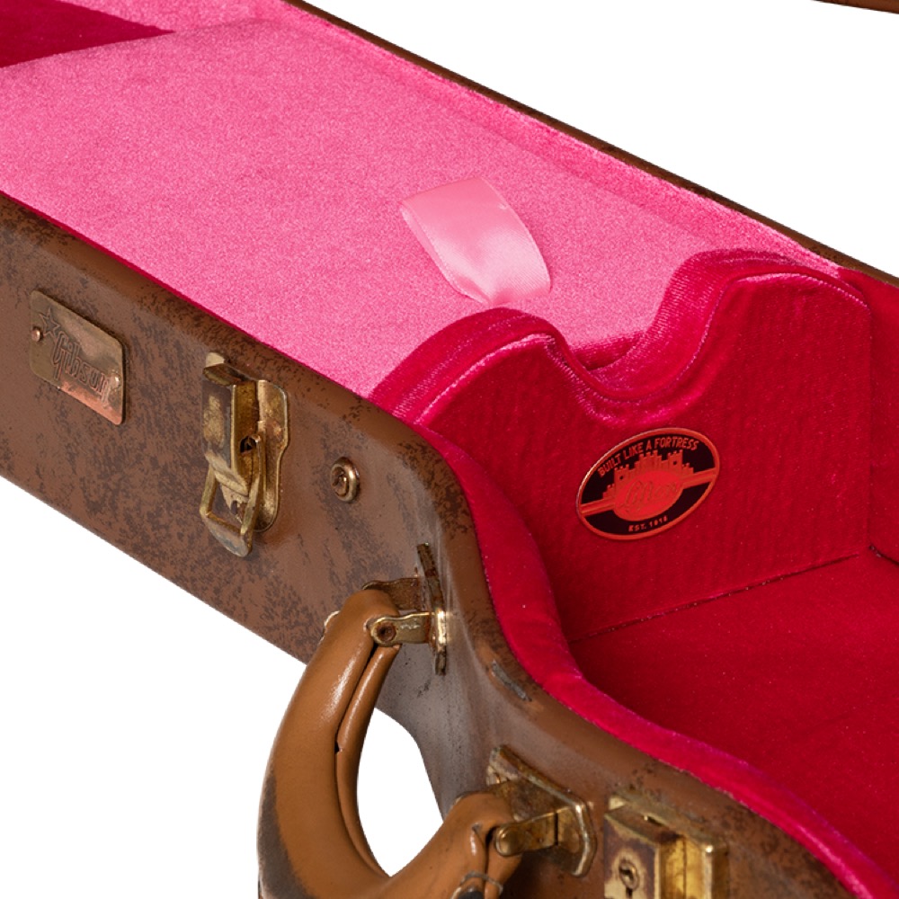 Gibson ギブソン ASLFTCASE-5L-LPS-AG Lifton Historic 5-Latch Brown/Pink Hardshell Case, Les Paul Aged エレキギター用ハードケース エイジド加工 ネック置き画像