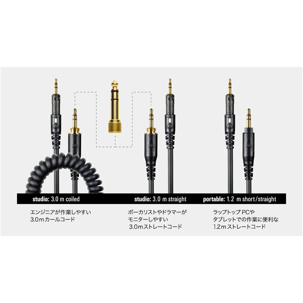 AUDIO-TECHNICA オーディオテクニカ ATH-M60xa ヘッドホン オーテク プラグ部画像