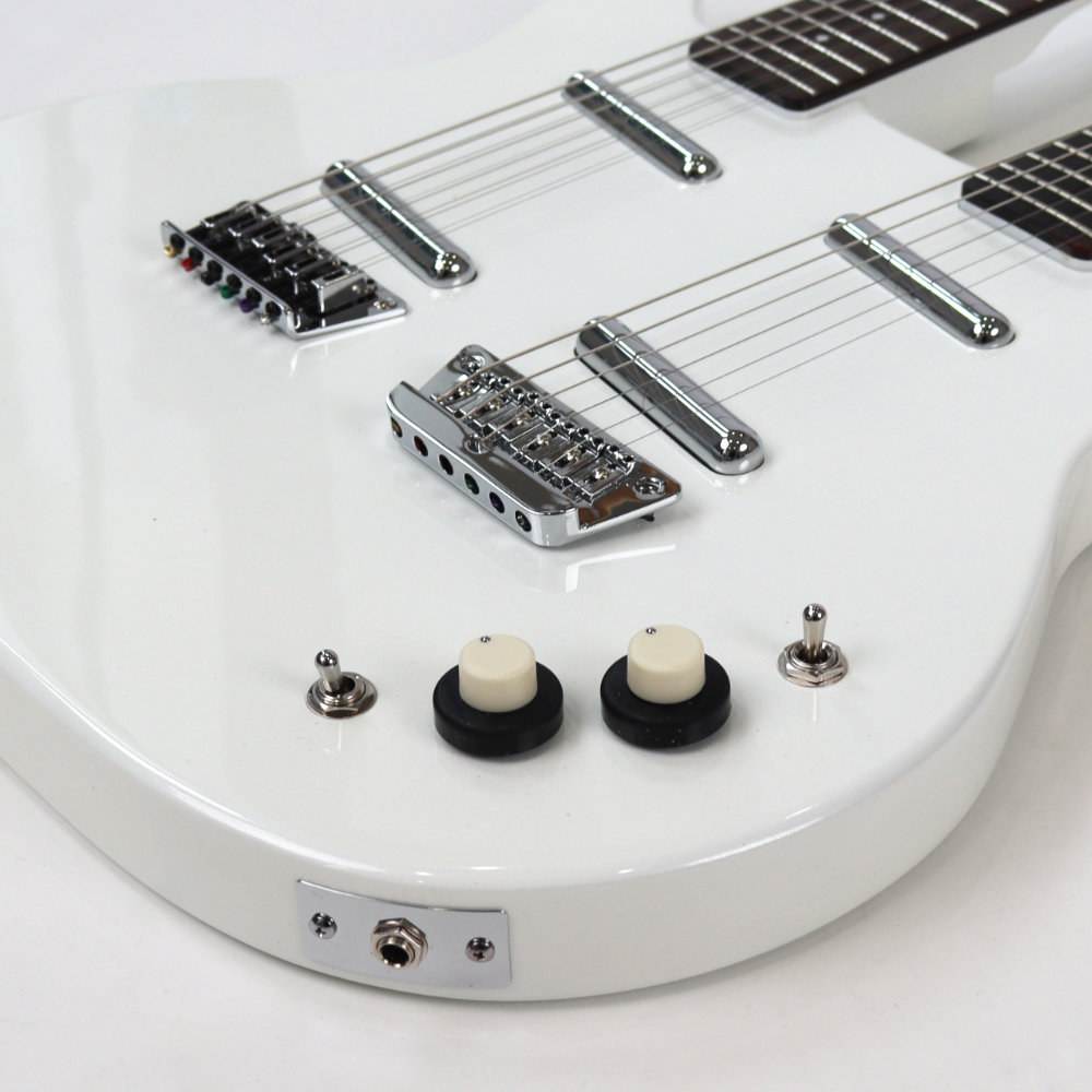 Danelectro ダンエレクトロ DOUBLE NECK 6-12 WHT ダブルネック エレキギター インプットジャック、コントロール