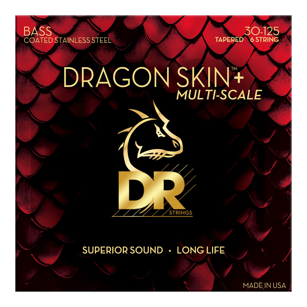 DR DRAGON SKIN+ Stainless for Bass DBSM6-30 マルチスケール 30-125 極薄コーディング 6弦エレキベース弦