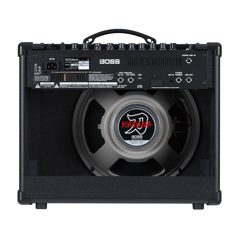 ギターアンプ コンボ BOSS KTN-50 3 EX KATANA-50 GEN 3 EX カタナアンプ 第三世代 50ワット 12インチスピーカー搭載 背面