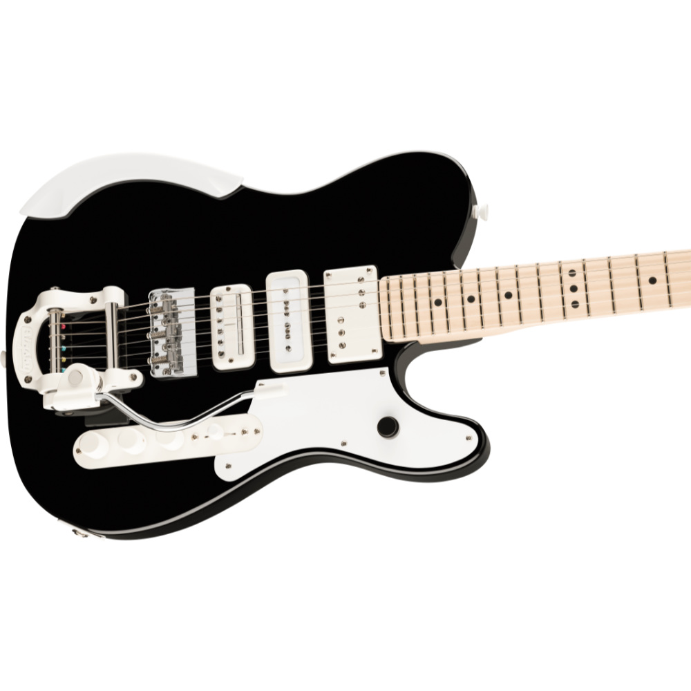 Fender フェンダー Limited Edition Jack White Triplecaster Black ギターエレキギター テレキャスター ボディ斜めアングル画像