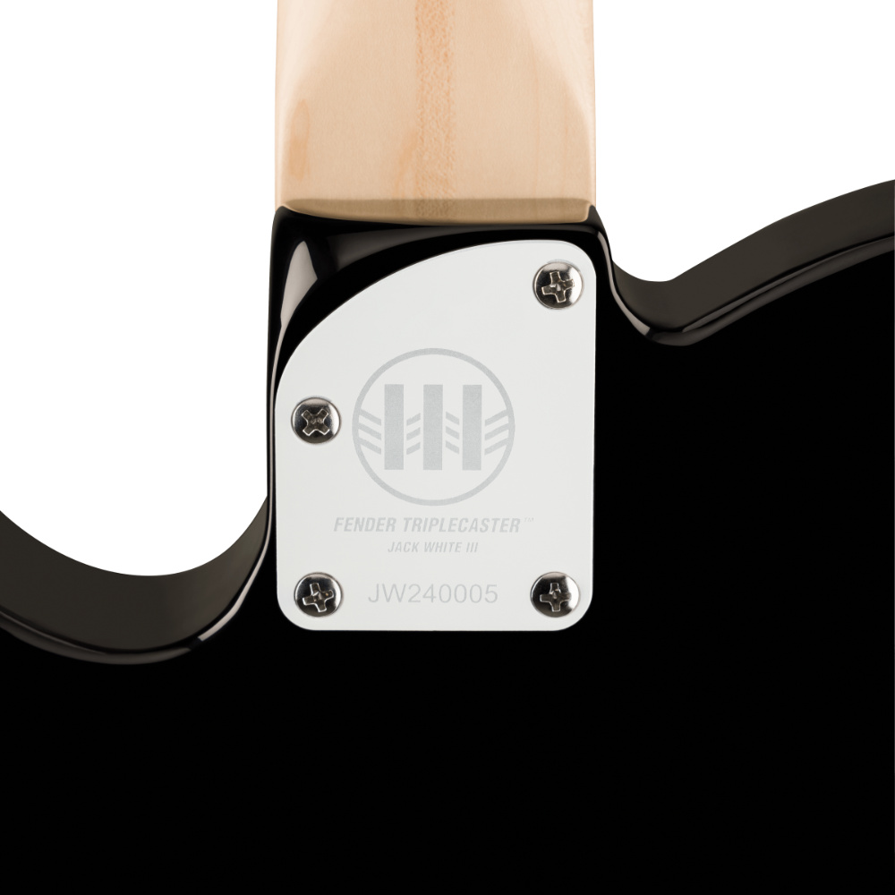 Fender フェンダー Limited Edition Jack White Triplecaster Black ギターエレキギター テレキャスター ネックプレート画像
