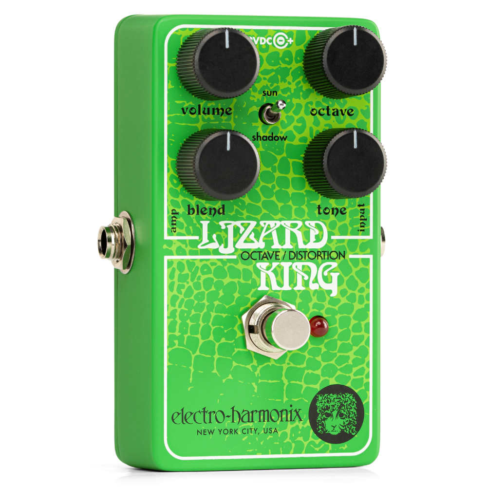 ベースエフェクター ELECTRO-HARMONIX エレクトロハーモニクス LIZARD KING オクターブファズ BASS OCTAVE & FUZZ 本体画像 斜め