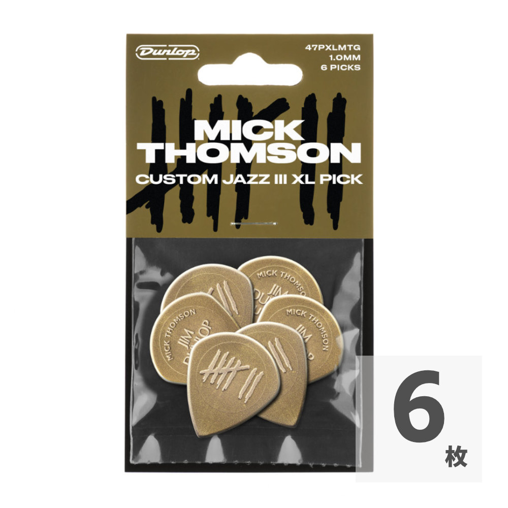 JIM DUNLOP ジムダンロップ 47PXLMTG Mick Thomson CUSTOM JAZZ III XL PICK ギターピック 6枚入り