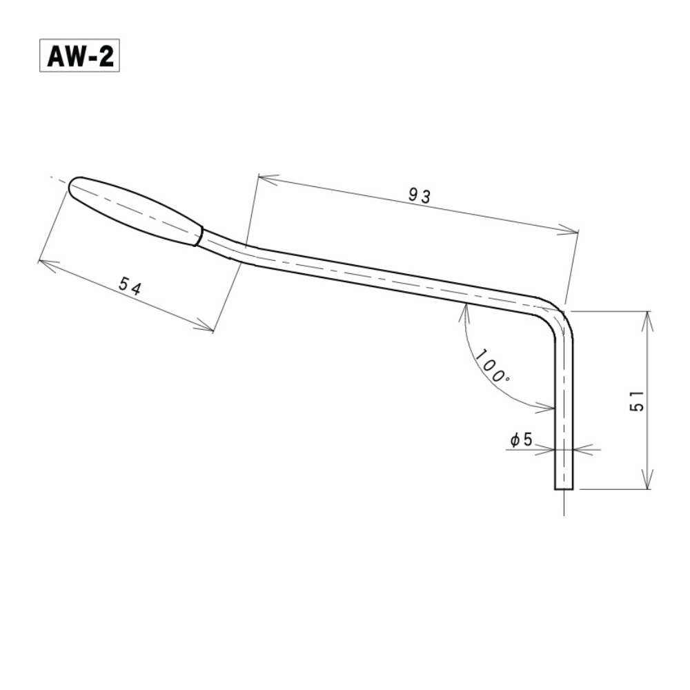 ゴトー GOTOH AW-2 B ブラック トレモロアーム サイズ図画像