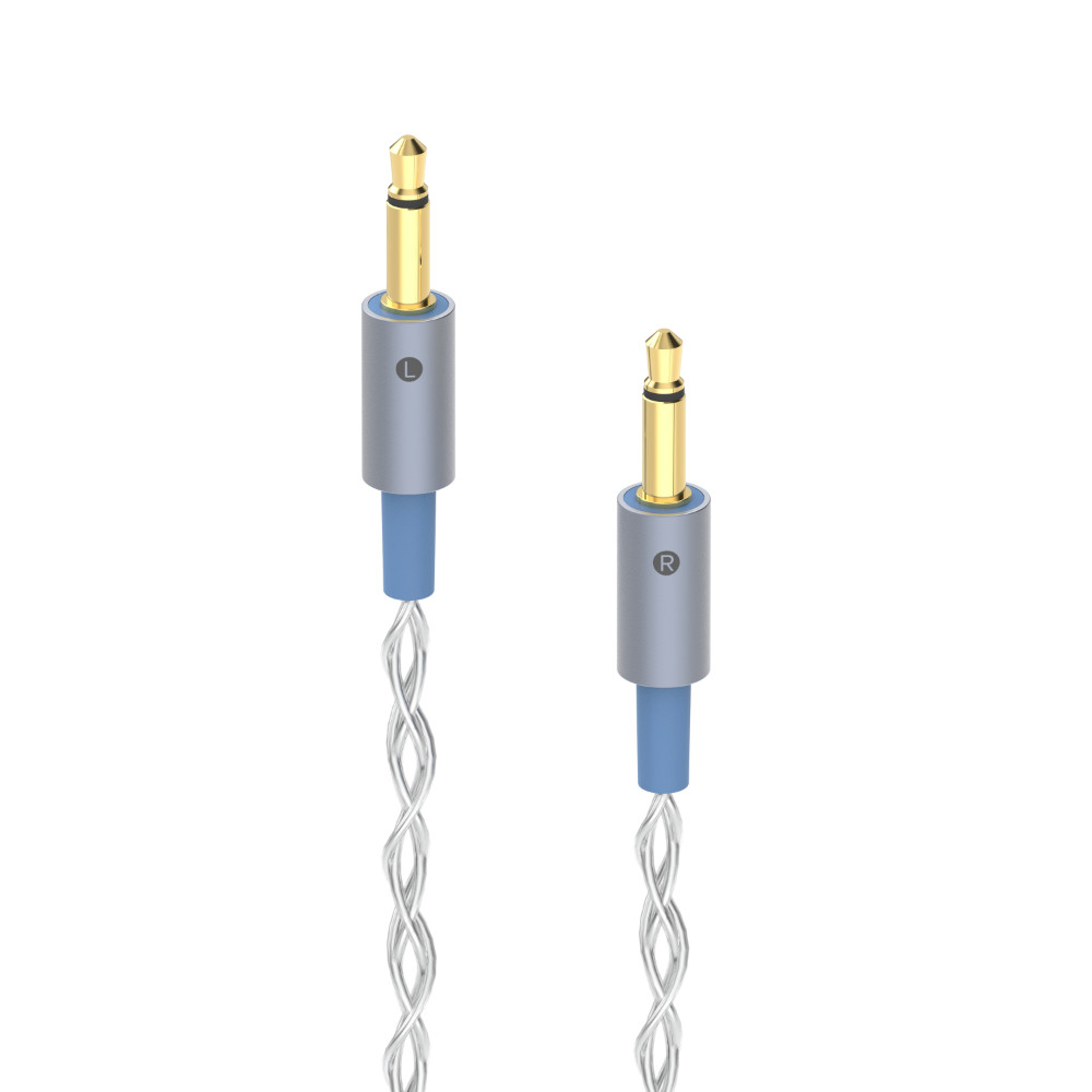 DEKONI AUDIO デコニオーディオ Ensemble Cables Y-Split 3.5mm シルバー CBZ-Y-TW-3.5 モジュラーヘッドフォンケーブル プラグ先端
