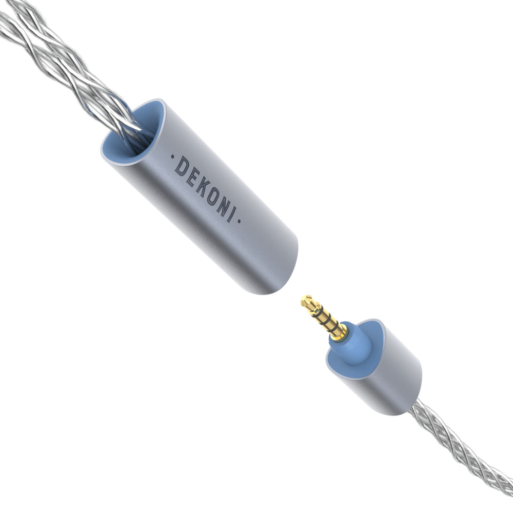 DEKONI AUDIO デコニオーディオ Ensemble Cables Y-Split 3.5mm シルバー CBZ-Y-TW-3.5 モジュラーヘッドフォンケーブル ツイストロック