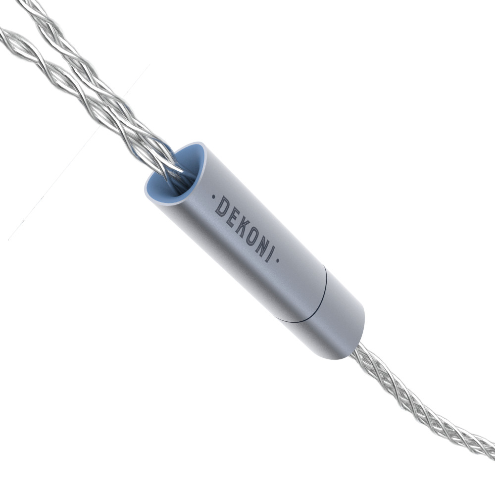DEKONI AUDIO デコニオーディオ Ensemble Cables Y-Split 3.5mm シルバー CBZ-Y-TW-3.5 モジュラーヘッドフォンケーブル ツイストロック