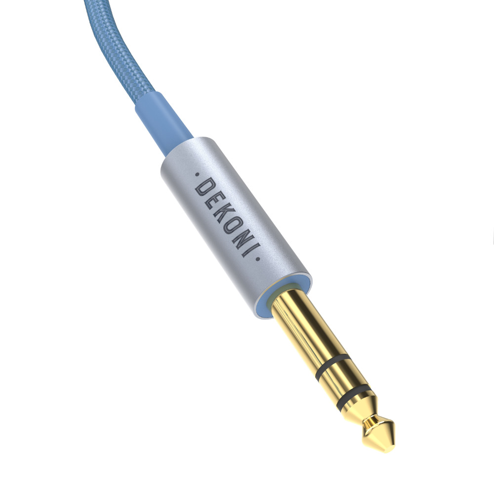 DEKONI AUDIO デコニオーディオ Ensemble Cables HP-Split 6.35mm-64” ブルー CBZ-HP-64-CL-3.5 モジュラーヘッドフォンケーブル プラグ先端