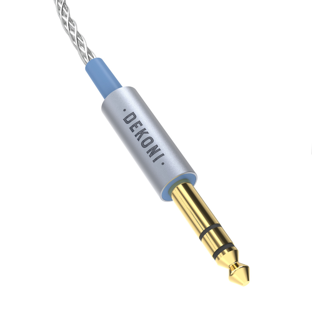 DEKONI AUDIO デコニオーディオ Ensemble Cables HP-Split 6.35mm-52” シルバー CBZ-HP-52-TW-3.5 モジュラーヘッドフォンケーブル プラグ先端