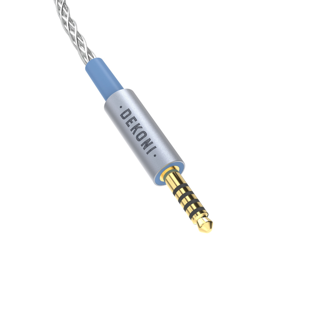 DEKONI AUDIO デコニオーディオ Ensemble Cables HP-Split 4.4mm-64” シルバー CBZ-HP-64-TW-4.4 モジュラーヘッドフォンケーブル プラグ先端