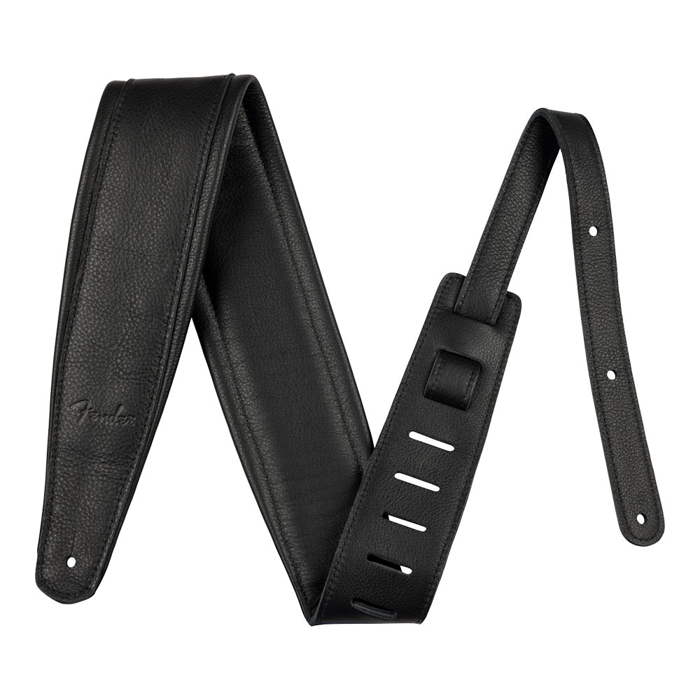 Fender フェンダー 3.5" Premium Leather Strap Black ギターストラップ