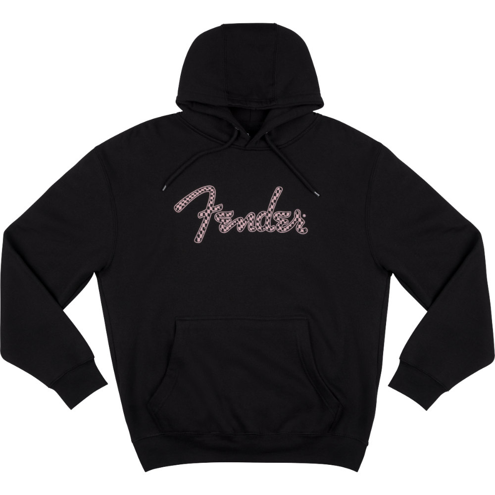 Fender フェンダー Spaghetti Logo Wavy Checker Hoodie Pink Checker Lサイズ フーディー パーカー 長袖