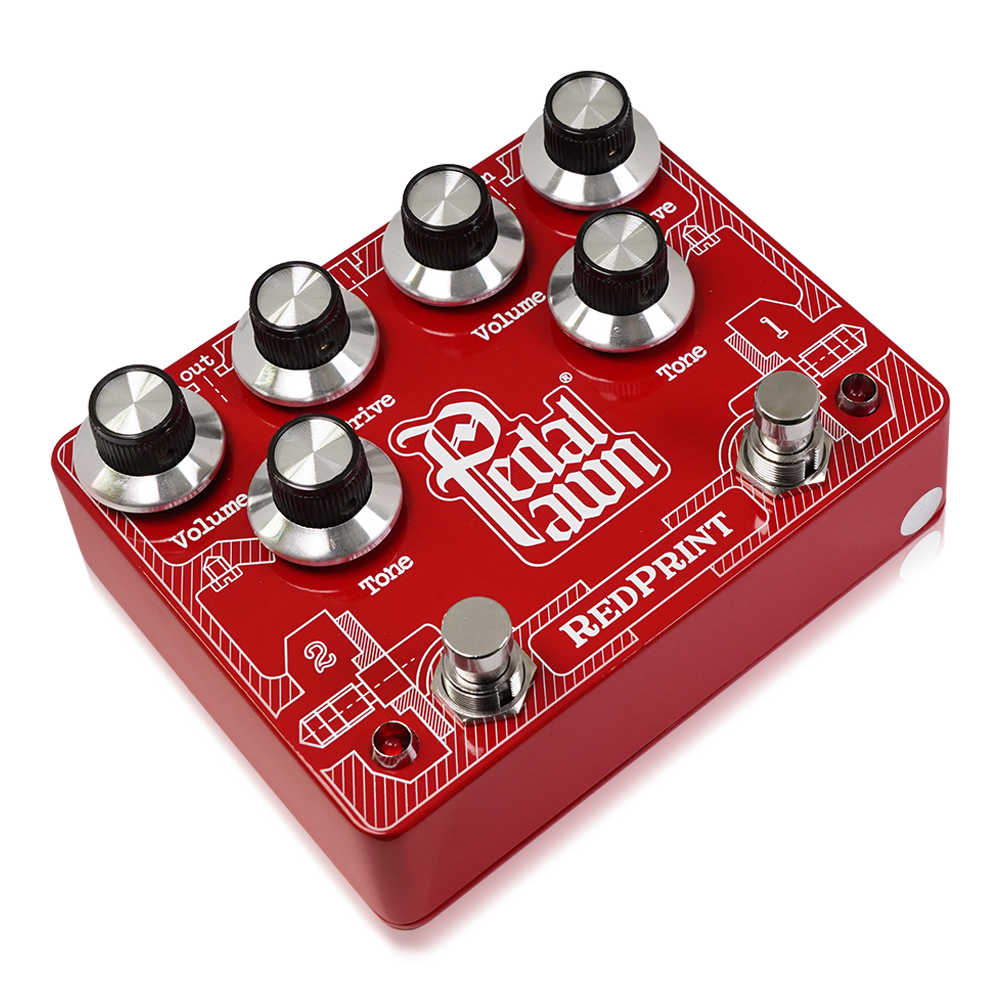 Pedal Pawn ペダルポーン REDPRINT オーバードライブ ギターエフェクター 斜めアングル画像