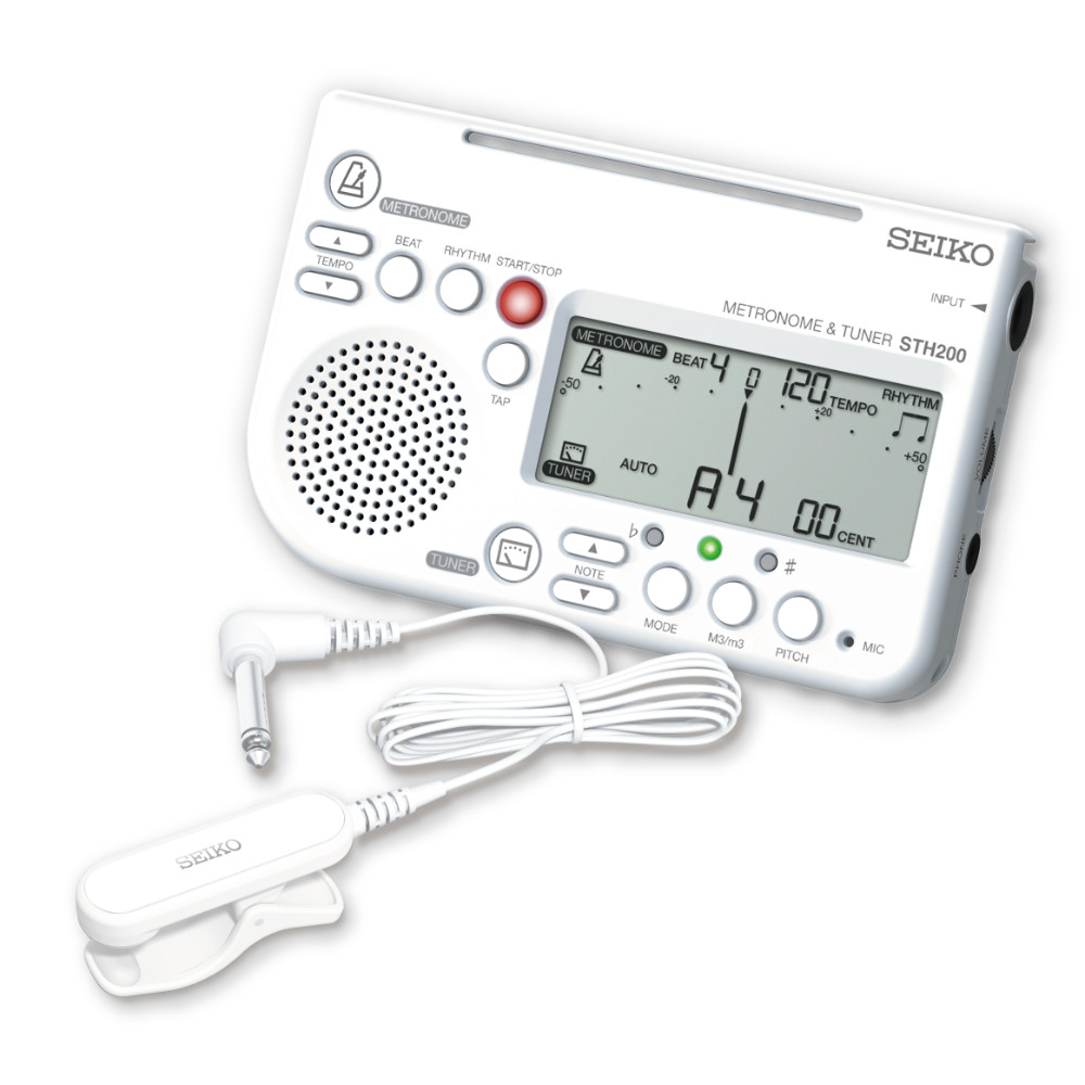 チューナーメトロノーム＆ピックアップマイク SEIKO セイコー STH200WH SP スペシャルパック ホワイト