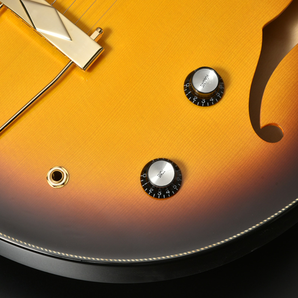 SeventySeven Guitars セブンティセブンギターズ EXRUBATO-ONE SB フルアコースティックギター エレキギター フルアコ 77 コントロール部