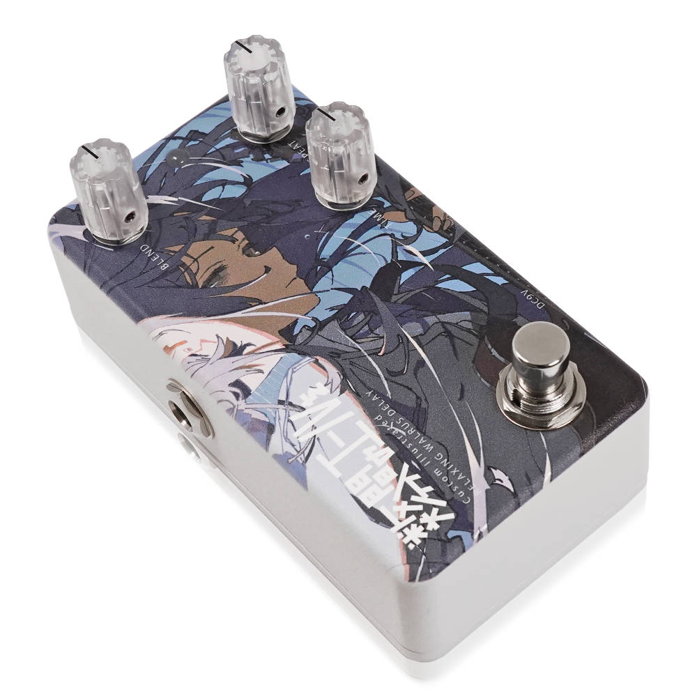 Animals Pedal アニマルズペダル Custom Illustrated RWD 数分間のエールを 織重 夕 #1 ディレイ ギターエフェクター 斜めアングル画像