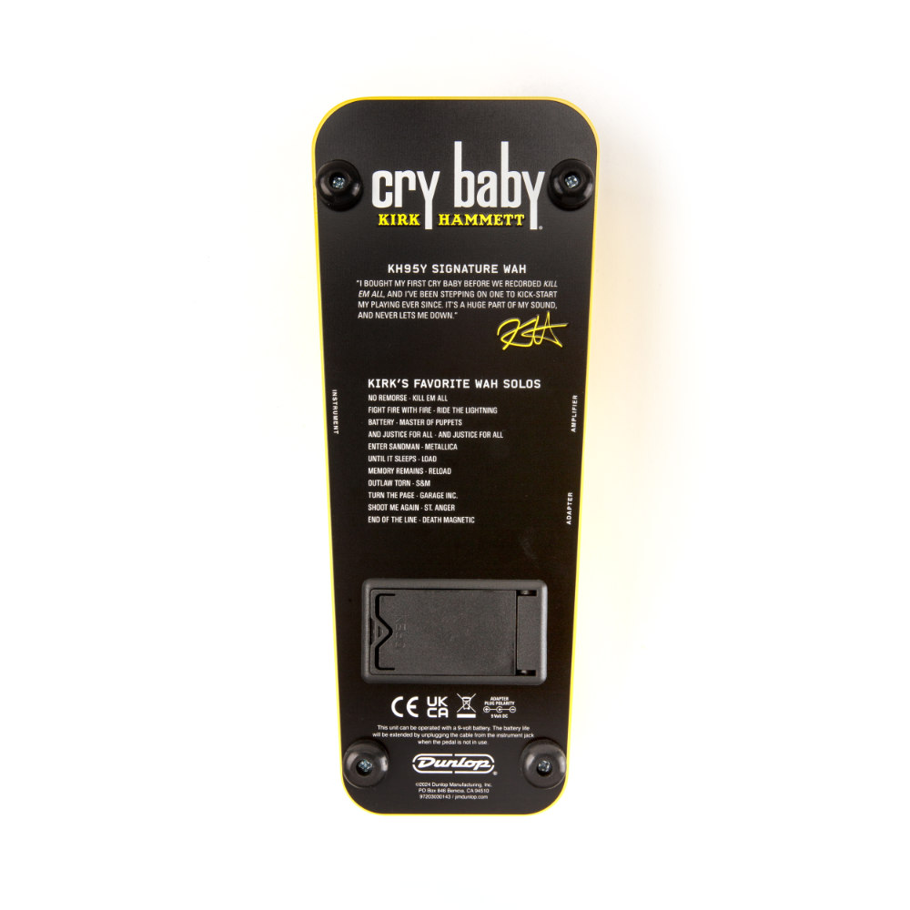 JIM DUNLOP ジムダンロップ KH95Y Kirk Hammett Cry Baby WAH Yellow Sparkle Edition ワウペダル クライベイビー ギターエフェクター ボトム画像