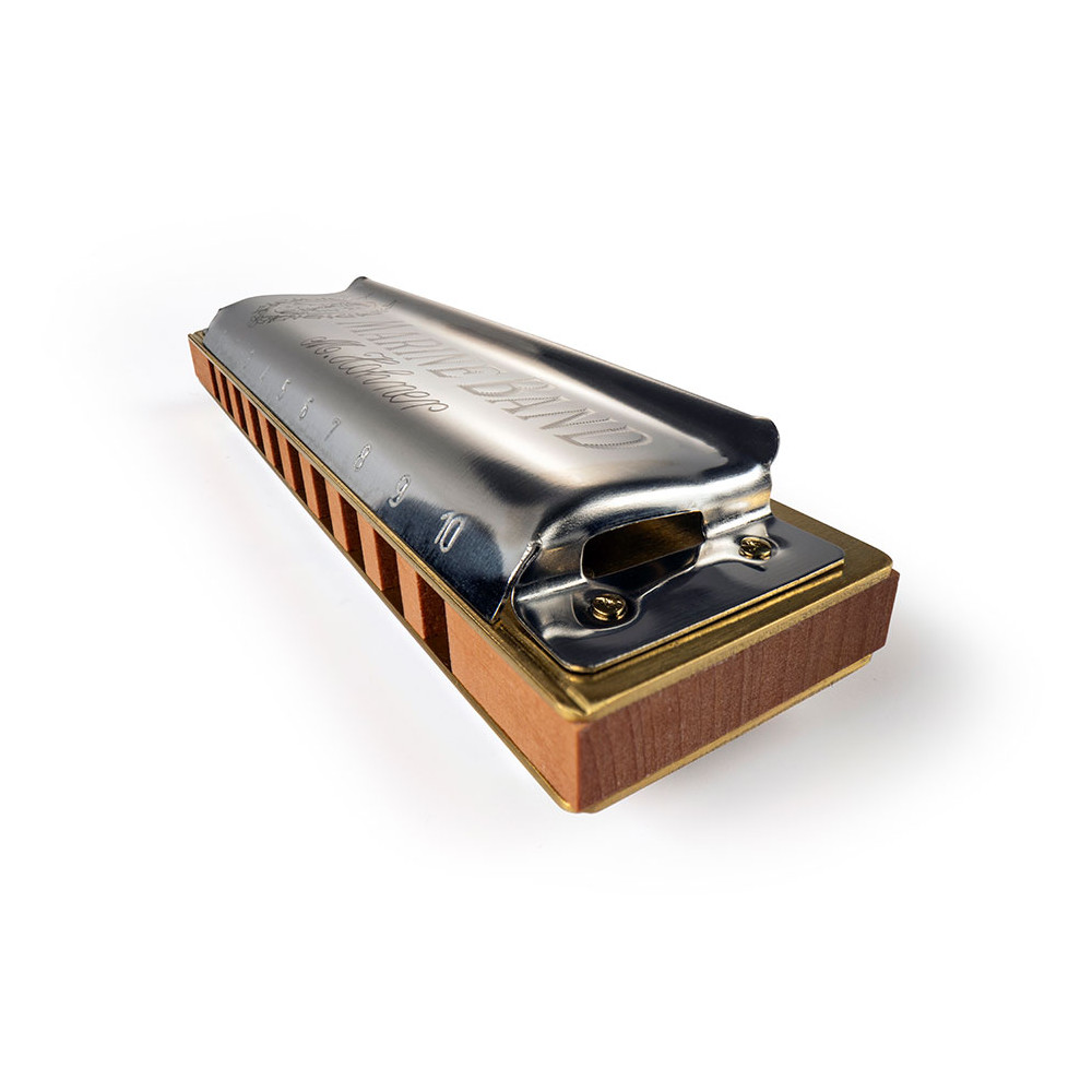 HOHNER ホーナー Marine Band 1896/20P F# 10ホールハーモニカ ブルースハープ 斜めアングル画像