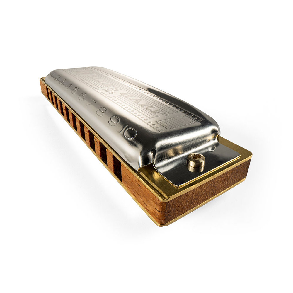HOHNER ホーナー Blues Harp 532/20P D♭ 10ホールハーモニカ ブルースハープ 斜めアングル画像