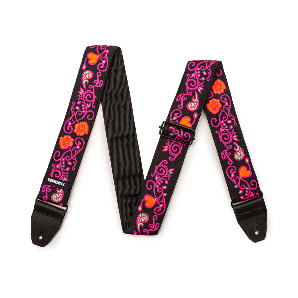 JIM DUNLOP ジムダンロップ JH22 Jimi Hendrix Monterey Blacklight Strap PINK ギターストラップ