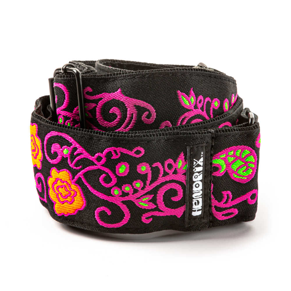 JIM DUNLOP ジムダンロップ JH22 Jimi Hendrix Monterey Blacklight Strap PINK ギターストラップ サブ画像1