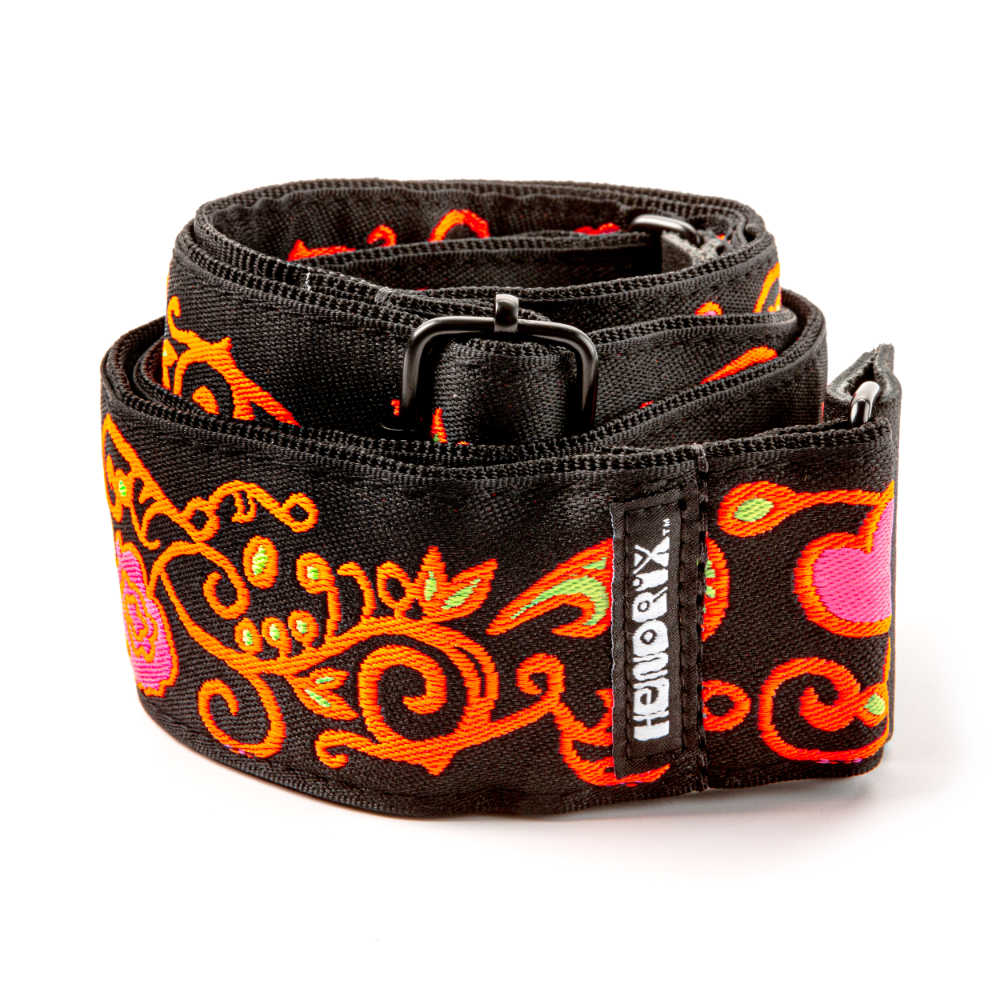 JIM DUNLOP ジムダンロップ JH23 Jimi Hendrix Monterey Blacklight Strap ORANGE ギターストラップ サブ画像1