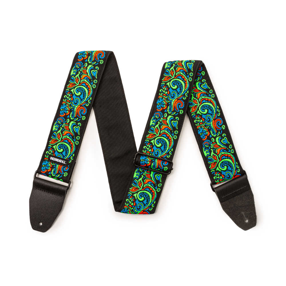 JIM DUNLOP ジムダンロップ JH27 Jimi Hendrix Love Drops Blacklight Strap BLUE ギターストラップ