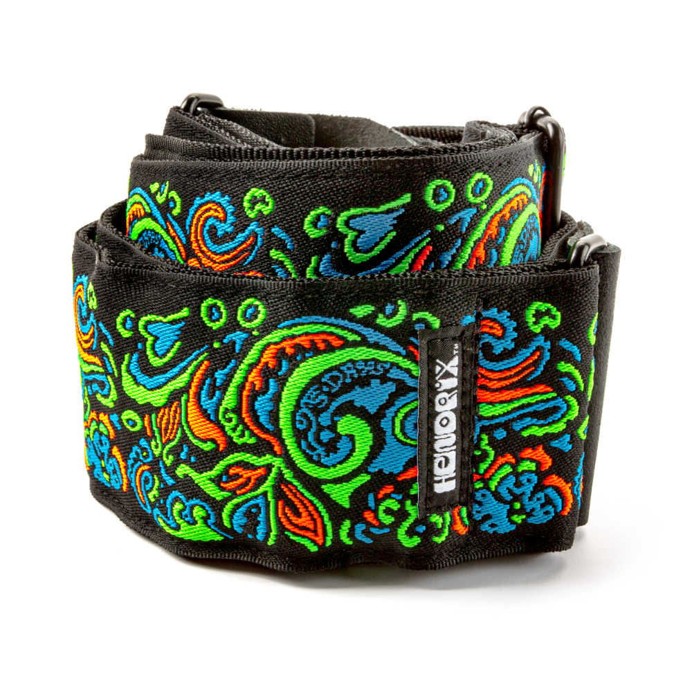 JIM DUNLOP ジムダンロップ JH27 Jimi Hendrix Love Drops Blacklight Strap BLUE ギターストラップ サブ画像1