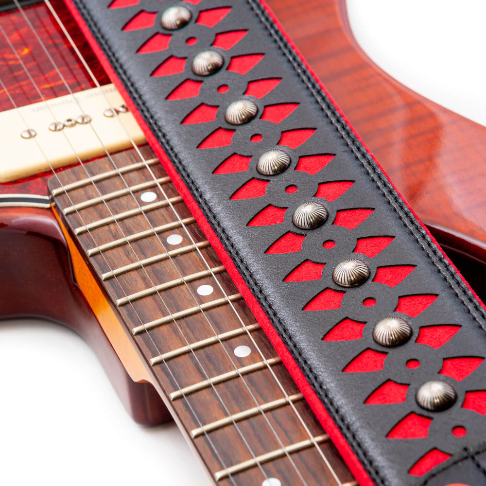 Righton! STRAPS ライトオンストラップ ARMOUR Red ギターストラップ アングル