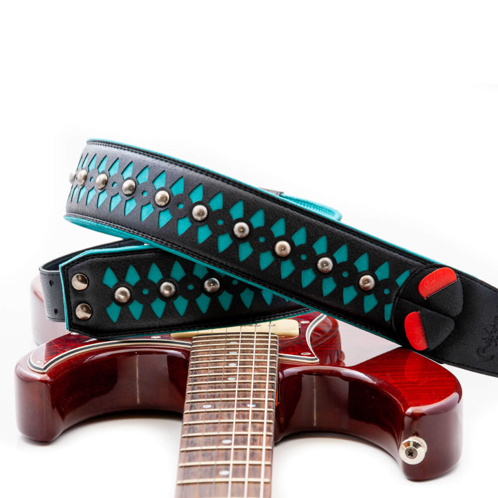 Righton! STRAPS ライトオンストラップ ARMOUR Teal ギターストラップ アングル