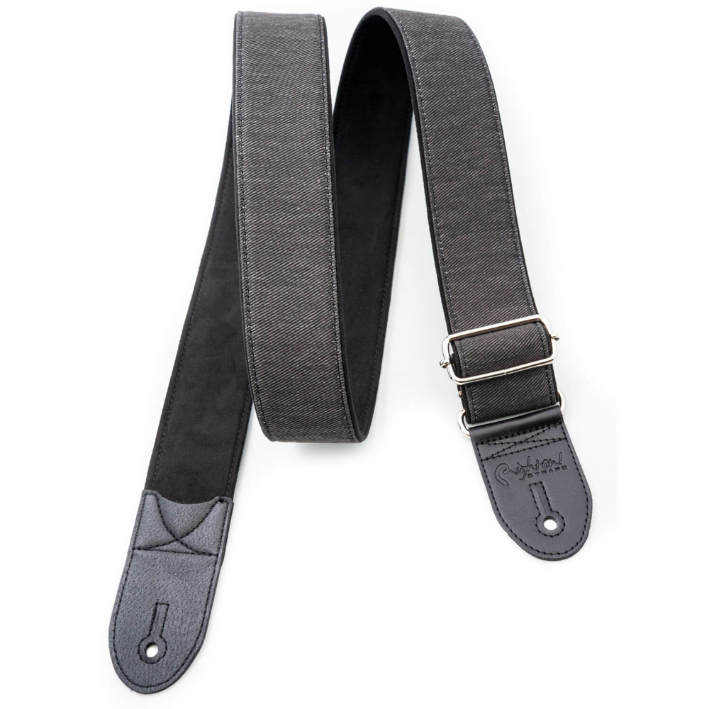 Righton! STRAPS ライトオンストラップ DENIM-50 Black ギターストラップ アングル