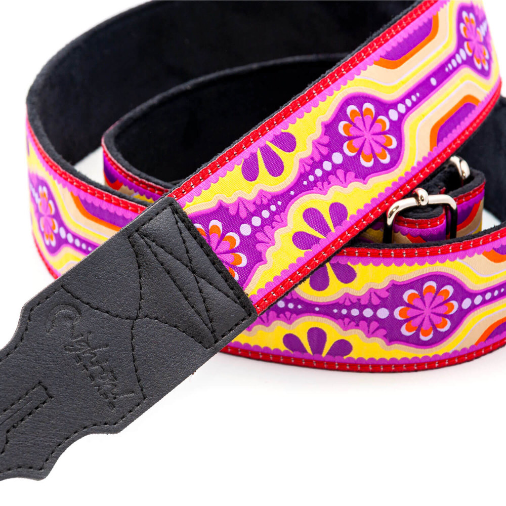 Righton! STRAPS ライトオンストラップ LAUREL Purple ギターストラップ アングル