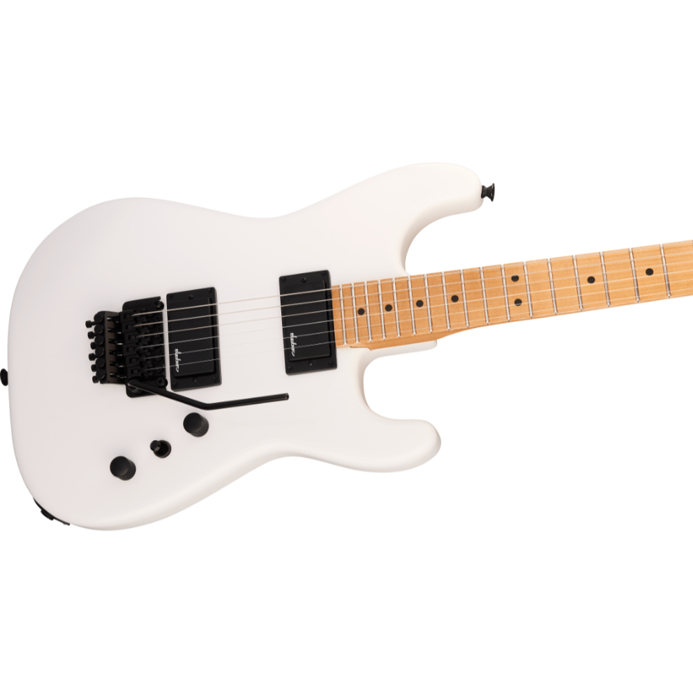 Jackson ジャクソン Pro Origins 1985 San Dimas SD1 HH FR MPL Snow White エレキギター ボディ斜めアングル画像