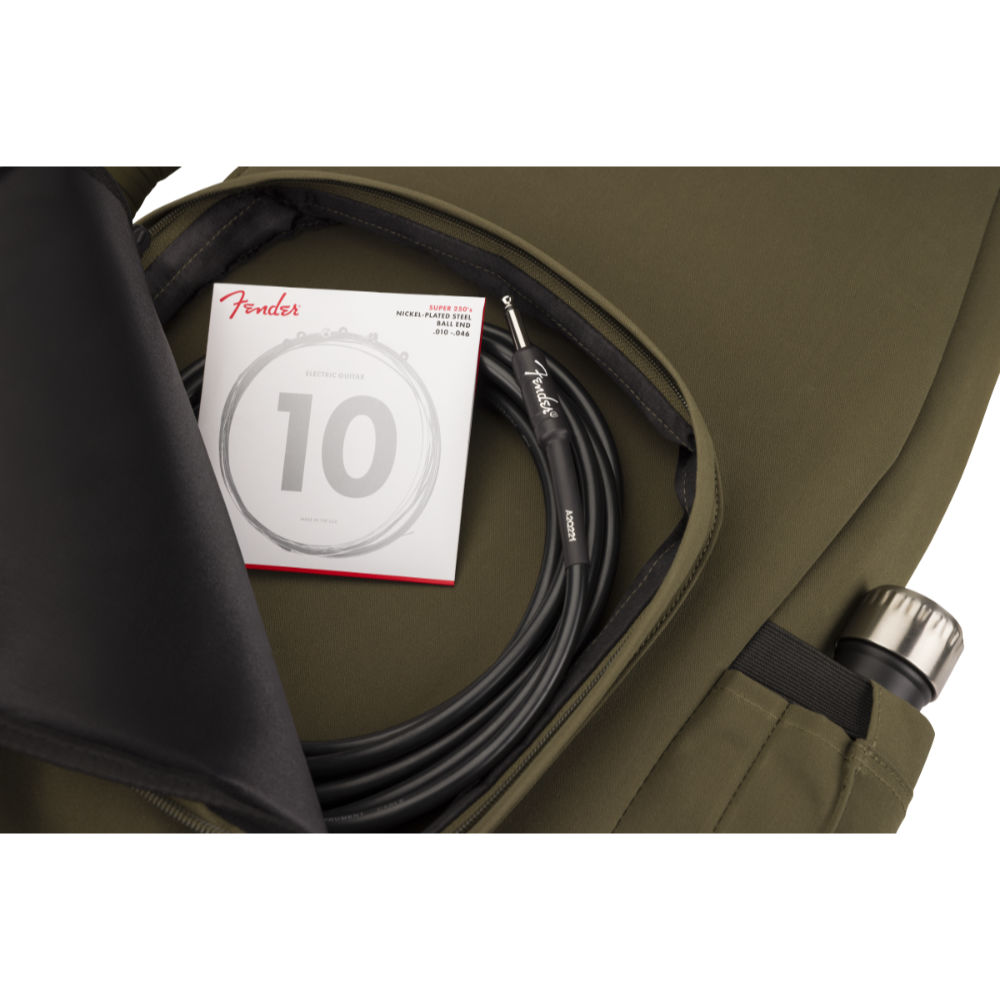 Fender フェンダー Troubadour Electric Guitar Gig Bag Olive エレキギター用ギグバッグ オリーブ ポケット内部