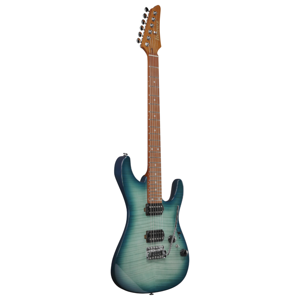 IBANEZ アイバニーズ AZ24S1F-TXB Transparent Turquoise Burst エレキギター 斜めアングル画像