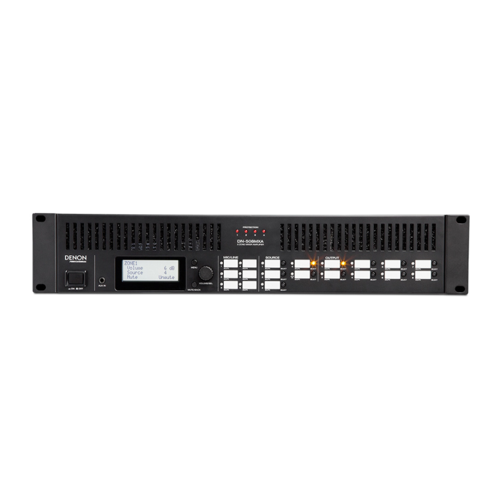 DENON Professional デノン プロフェッショナル DN-508MXA プロフェッショナル 8ゾーンミキサー 4ゾーンアンプ フロント画像