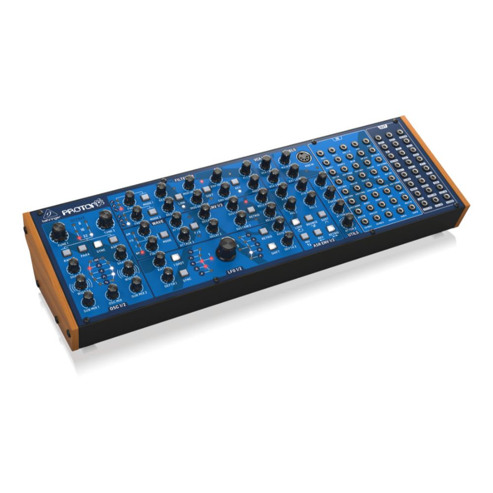 シンセサイザー BEHRINGER PROTON ベリンガー プロトロン アナログパラフォニックセミモジュラーシンセ 左斜めアングル画像