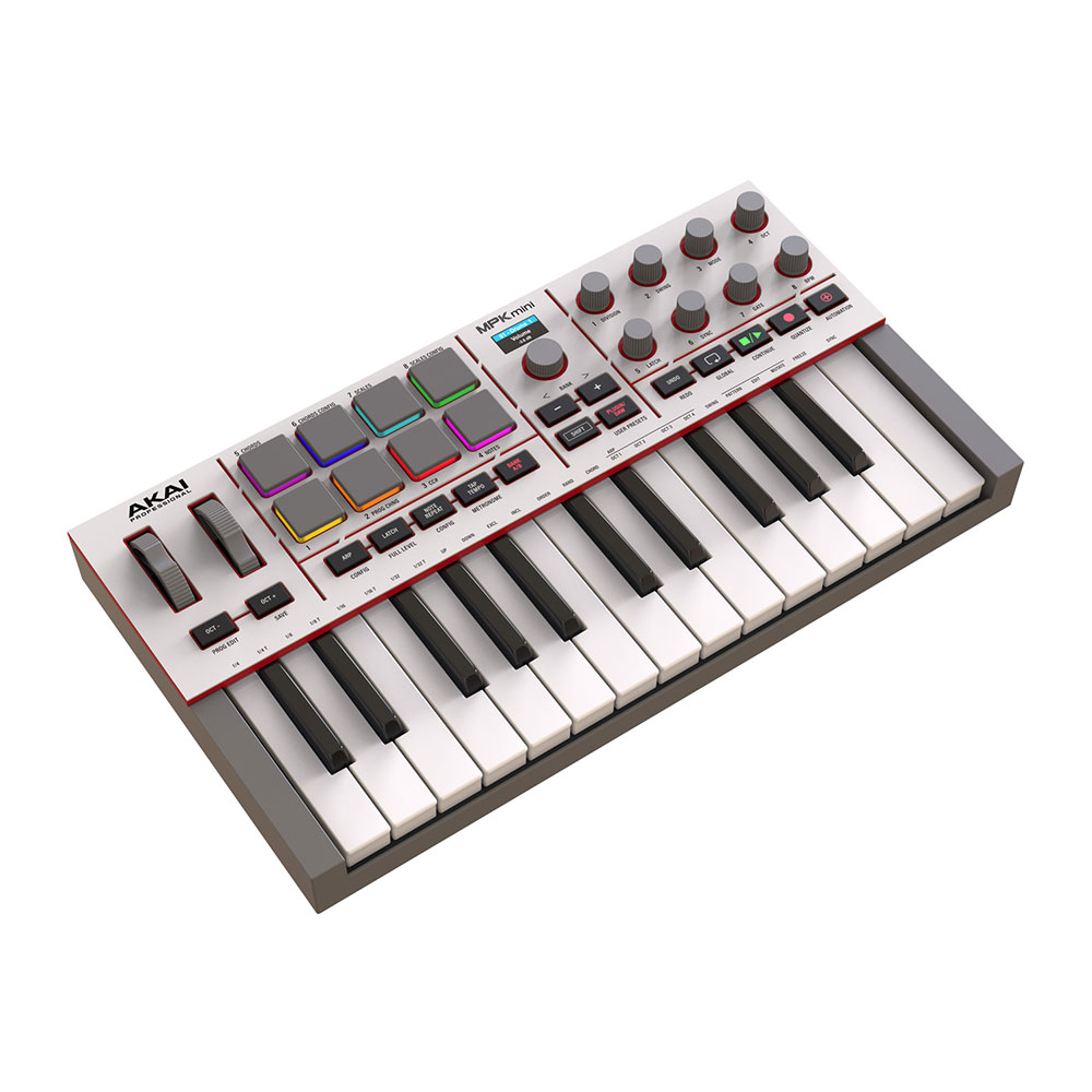 AKAI Professional アカイプロフェッショナル MPK mini IV Gray 25鍵盤 USB MIDIキーボード コントローラー 全体