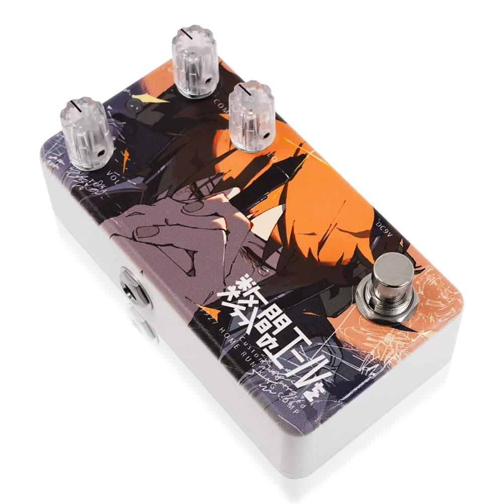 Animals Pedal アニマルズペダル Custom Illustrated HRKC 数分間のエールを 朝屋 彼方 コンプレッサー ギターエフェクター 斜めアングル画像