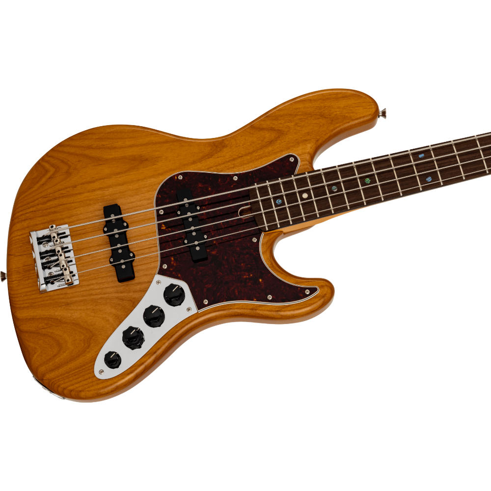 Fender フェンダー Made in Japan Limited Active Modern Jazz Bass RW Vintage Natural エレキベース ジャズベース ボディ斜めアングル画像