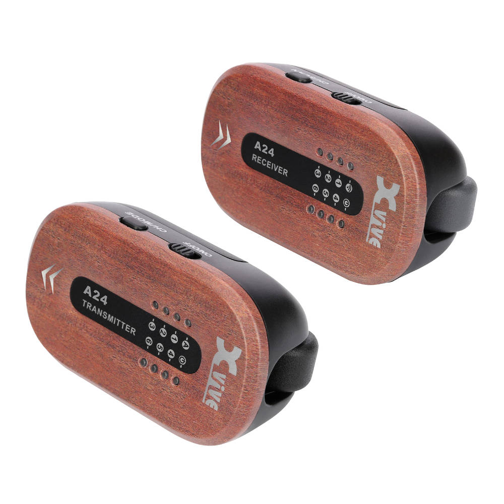 Xvive エックスバイブ XV-A24 #MH A24 Guitar Wireless System Mahogany ギター用ワイヤレスシステム 斜めアングル画像