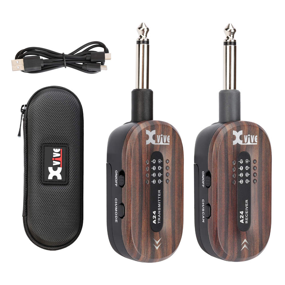 Xvive エックスバイブ XV-A24 #RW A24 Guitar Wireless System Rosewood ギター用ワイヤレスシステム セット内容画像
